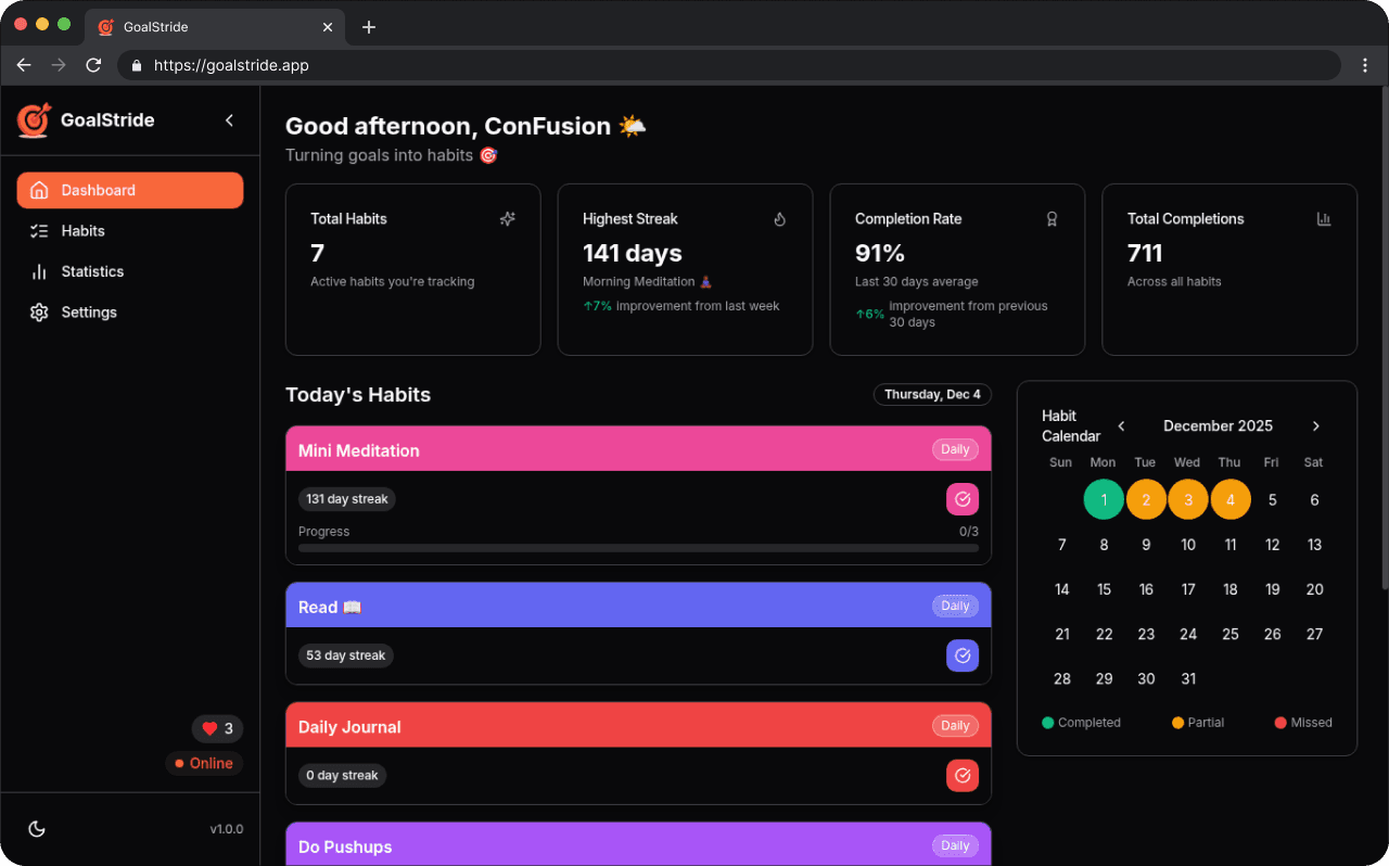 GoalStride Desktop App