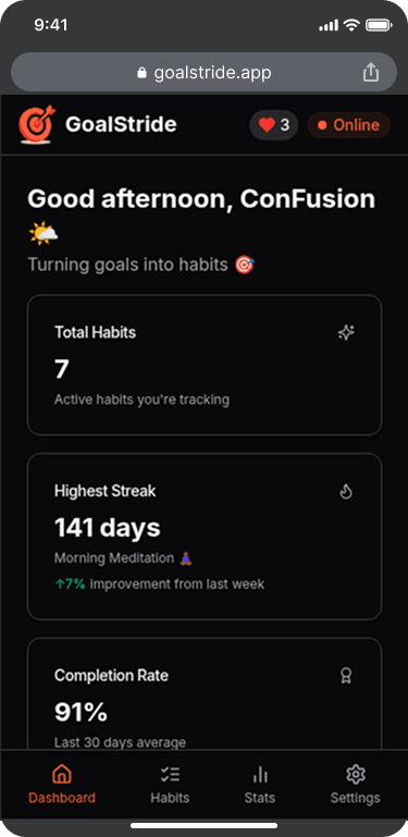 GoalStride Mobile App